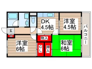 南流山東ハイツ【2階】の間取り