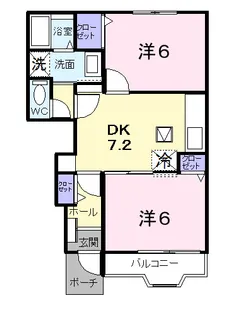 千葉県長生郡一宮町東野【アパート】の間取り
