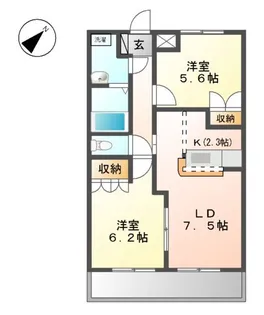 カーサ・デ・成田A【2階】の間取り