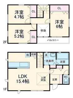 神奈川県厚木市恩名3【一戸建】の間取り