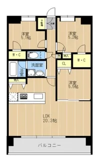 LIBTH原水【3階】の間取り