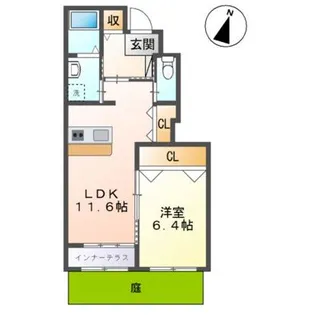ビューティフルハーモニー【1階】の間取り