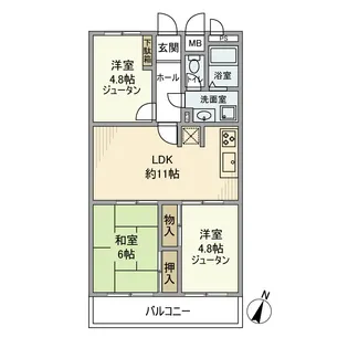 ファミネスさがみ野【2階】の間取り