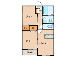arflex社ノ木【1階】の間取り