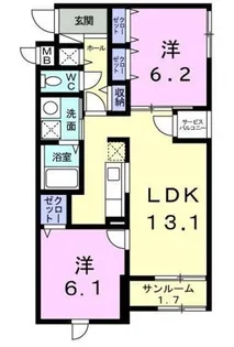 ベルコロレIII【1階】の間取り