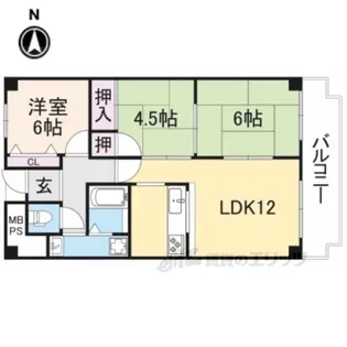 サンメゾン忍海【2階】の間取り