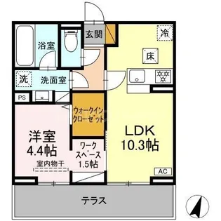 リシェスみのり台 A・B・C B棟【1階】の間取り