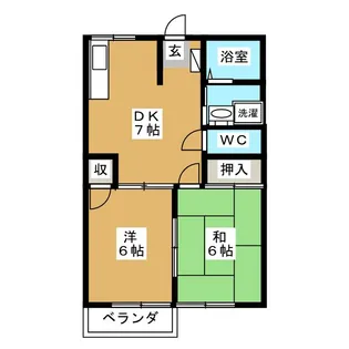 2DKの間取り画像