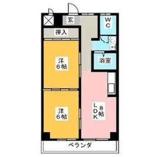 2LDKの間取り画像