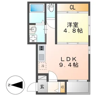 clover 山王 base(クローバーサンノウベース)【2階】の間取り