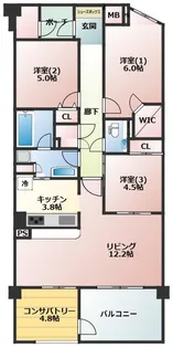 プラウド千川【4階】の間取り