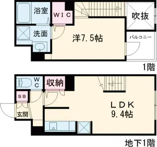ウェルスクエア新宿戸山【1階】の間取り