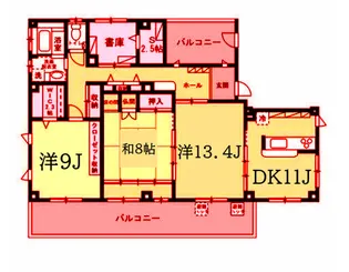 la porte【4階】の間取り