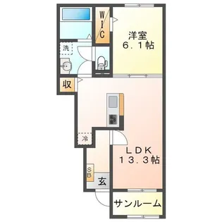 シェルト クレーテ津 B【1階】の間取り