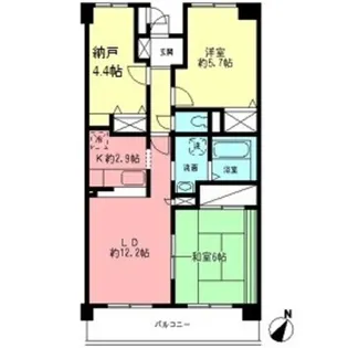 バルコン・ブラン淵野辺【1階】の間取り