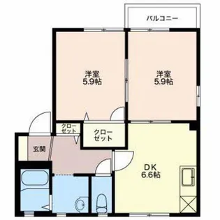 レジデンシャル D【2階】の間取り