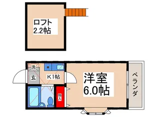 ローズアパートR18番館【2階】の間取り