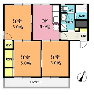 コーポヤマトF棟【1階】の間取り