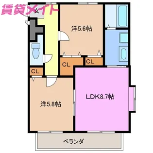 オアシス【2階】の間取り
