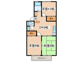 ハイツきくB棟【2階】の間取り