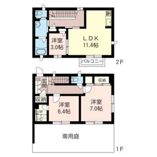 メゾネット南守谷【1階】の間取り