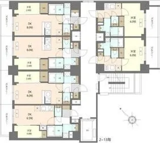 エスリードレジデンス ザ・グラン 梅田イースト【4階】の間取り