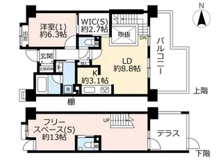 URアクティ芦花公園【2階】の間取り