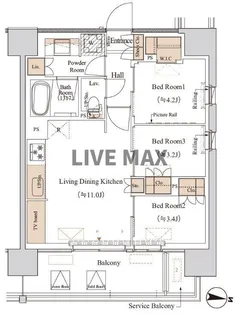 ブランシエスタ木場【2階】の間取り