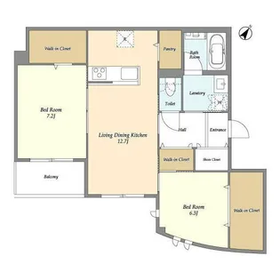 エスパシオ六条【2階】の間取り