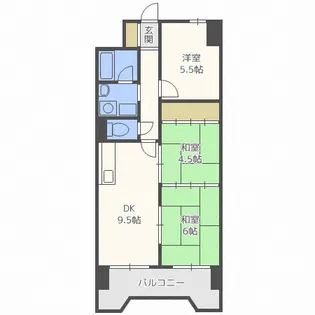 朝日プラザ偕楽園 1403号【14階】の間取り