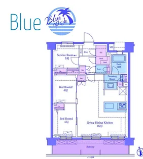 LUXENA+PAWS藤沢【2階】の間取り