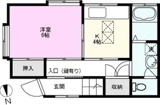コーポ金子【1階】の間取り