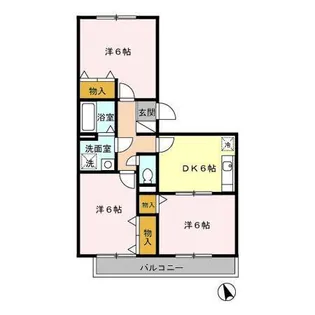ハイカムールST秀【1階】の間取り