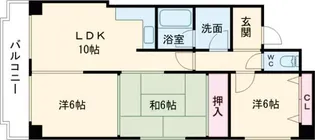 サンシティ苫小牧【6階】の間取り