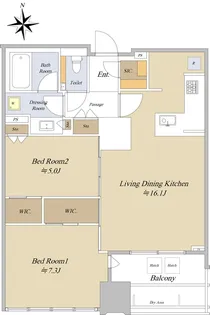 シティタワー銀座東【16階】の間取り