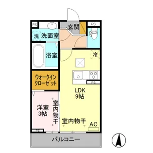 アンジュール・オッツ【1階】の間取り