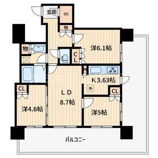 リボンシティコミュニティ【6階】の間取り