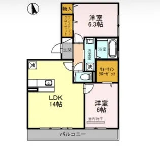 サニープレイス塩屋台【2階】の間取り