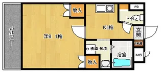 ノーサイドB棟【3階】の間取り