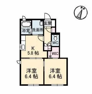 リアン B棟【1階】の間取り