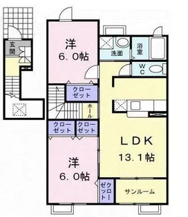 バーミィハウスA棟【2階】の間取り