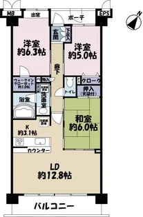 アイディーコートつくば【4階】の間取り