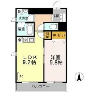 ロータス亀島【5階】の間取り