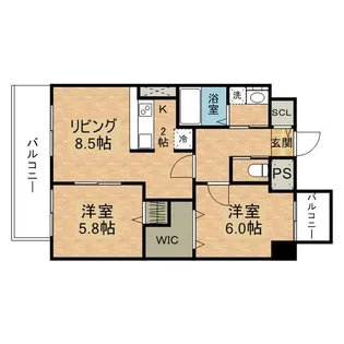 エヴァーグリーン思案橋【12階】の間取り