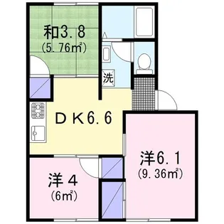 坂口ハイツII【1階】の間取り
