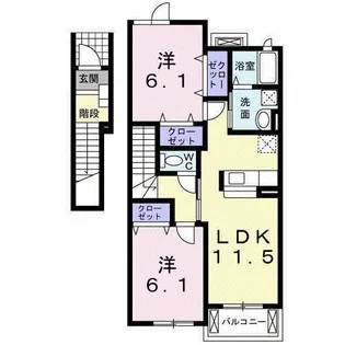 サニーガーデン【2階】の間取り