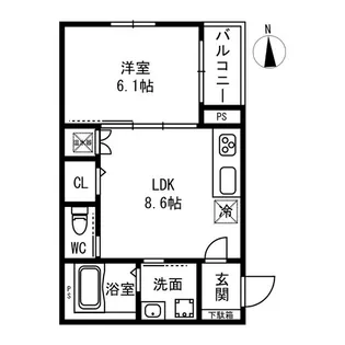 トップヒル森河内【2階】の間取り