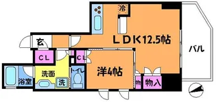 プレミスト調布駅前ブリリアントプレイス【4階】の間取り