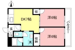 ライムハイツ美原【1階】の間取り
