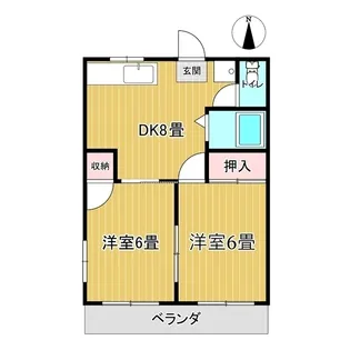 カレント河辺B棟【3階】の間取り